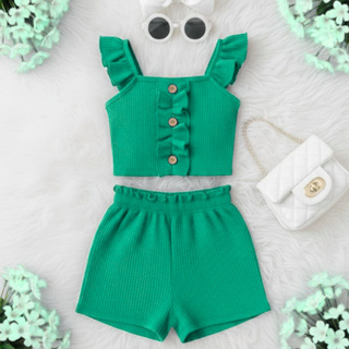 Conjunto Feminino Infantil Canelado  Confortável e Estiloso em Oferta na Shopee