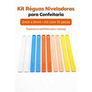Kit 10 Réguas Niveladoras 2mm a 6mm | Confeitaria e Biscuit em Oferta na Shopee