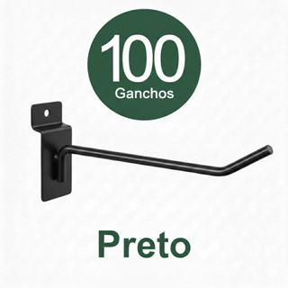 Gancho para Painel Canaletado 15 cm Preto Kit 100 Peças Reforçado Loja Expositor Aço Resistente em Oferta na Shopee