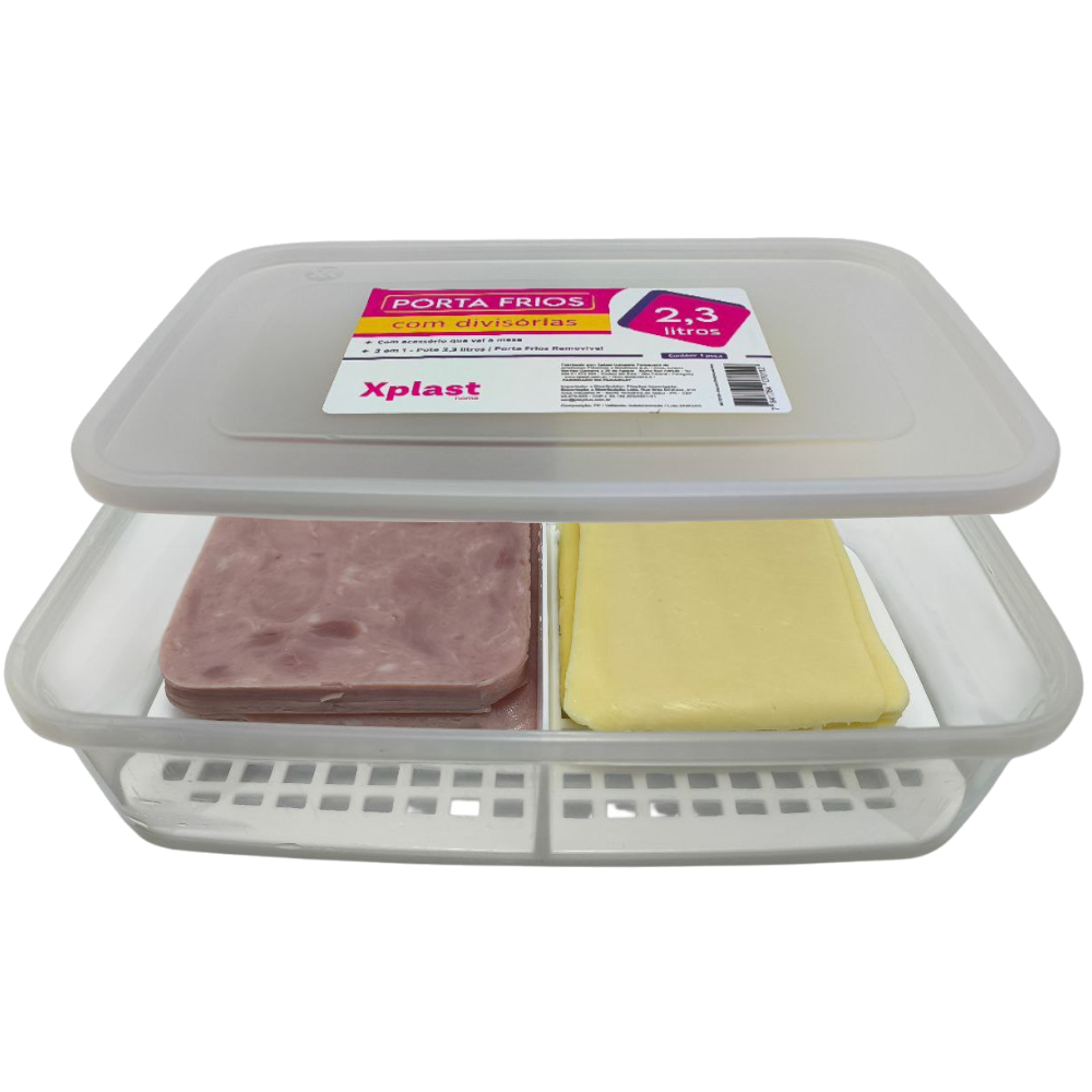 Pote Porta Frios Com Divisórias 2,3 Litros - Alimentos na Geladeira para Conservar e Servir em Oferta na Shopee