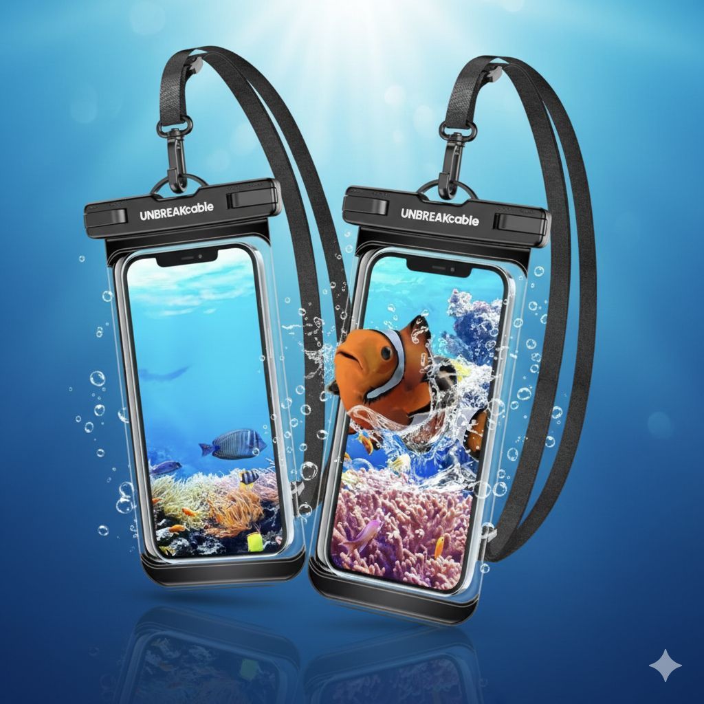 Capa De Celular Impermeável Prova D'água Universal Premium + Cordão Reforçado - Proteção Total Mergulho Chuva Piscina