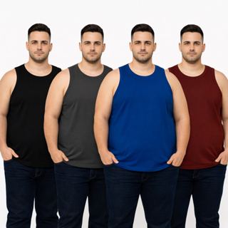 Kit 4 Camiseta Regata Camisa Básica Plus Size Tamanho Grande Até o G3 Qualidade em Oferta na Shopee