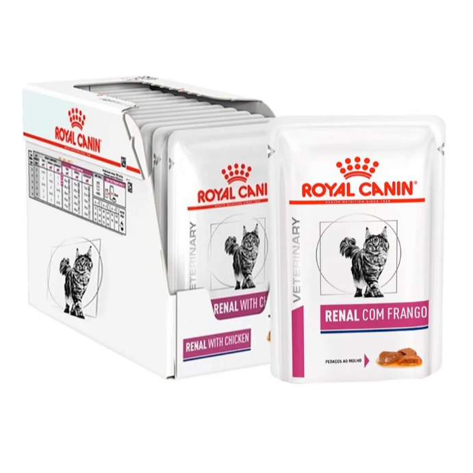 Imagem Ração Úmida Royal Canin Veterinary Diet Renal para Gatos com Insuficiência Renal - 12 sachês de 85g