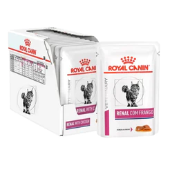Kit Ração Úmida Royal Canin Sachê Veterinary Diet Renal para Gatos com Insuficiência Renal - Com 12 sachês 85 g