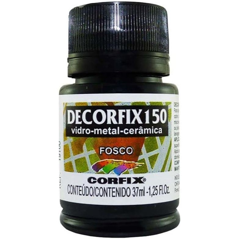 Tinta Decorfix 150º Fosco Corfix - 321 Preto (37ml)