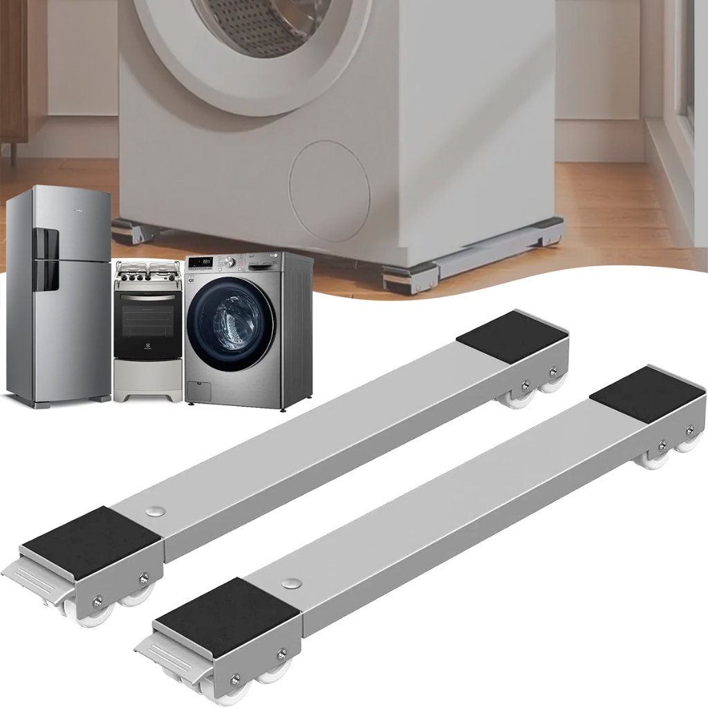 Pé Nivelador Lava Seca Geladeira Fogão Freezer Anti Vibração Ajustável com Rodinhas e Travas em Oferta na Shopee