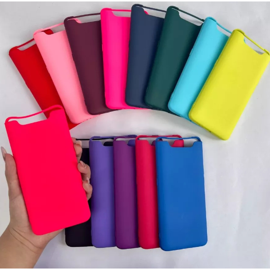 Capinha Para Samsung A80 / A90 Capa Case Silicone Aveludada Colorida Forrada (CF26)+PELICULA 3D