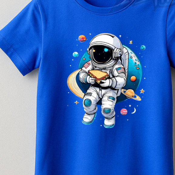 Camiseta camisa blusa infantil e Adulto Astronauta lanche algodão100% em Oferta na Shopee