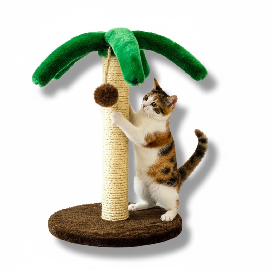 Arranhador Para Gatos Poste com Brinquedo Exclusivo Coqueiro Premium