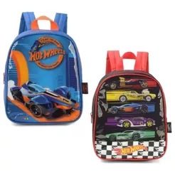 Mochila Infantil Hot Wheels Pequena Escolar Creche Passeio Leve e Resistente