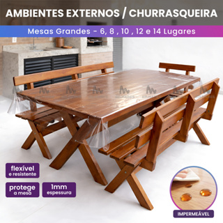 Toalha em PVC Protetor Plástico para Uso Externo - Churrasqueira Varanda Área Gourmet Transparente Protege Mesa Jantar em Oferta na Shopee