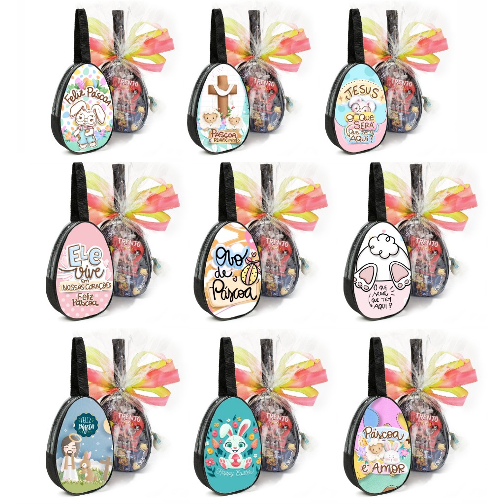 Bolsinha Ovo de Páscoa Nécessaire Oval / Escolha o Tema
