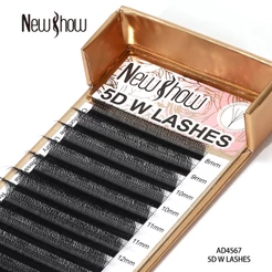 New Show Cílios 5D W LASHES/D/DD/C Extensão Postiços Alongamento Novidade Volume Maquiagem Híbrida 12 Fileiras/Bandeja