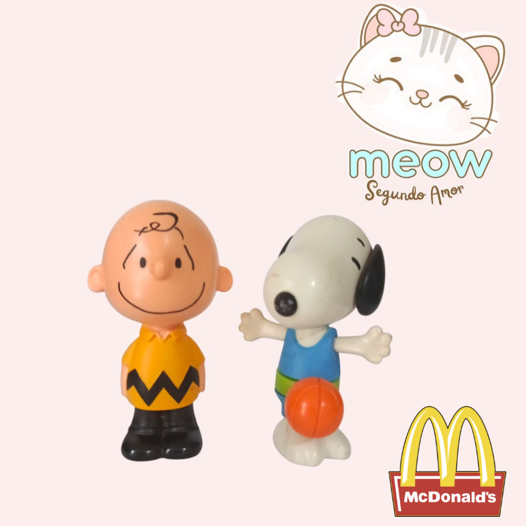 Boneco Snoopy Basquete McDonald's  + Boneco Charlie Brown Peanuts Coleção Snoopy - Mcdonald's