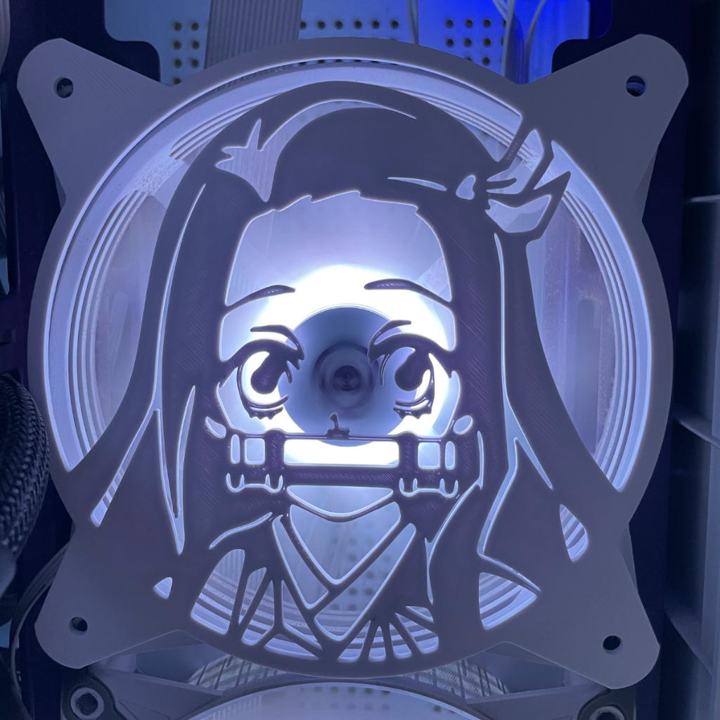 Capa para Ventoinha Fan Water Cooler Grade Fan Demon Slayer Nezuko 120 mm PC Gamer Acessório Proteção Cooler