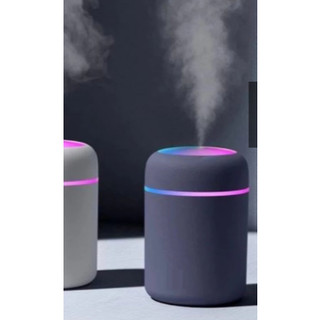 Mini Umidificador de Ar Difusor Aromatizador 300ml Ultrassônico LED USB Portátil CINZA