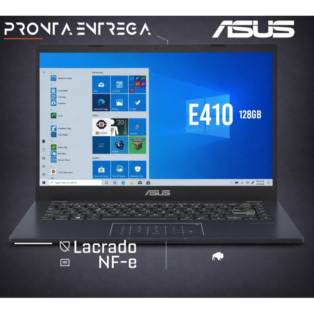 Notebook Asus E410 Intel 128gb SSD Ddr4 Webcam Wi-Fi HDMI Full HD Windows 11 Original — R$ 1.989,00 em Shopee