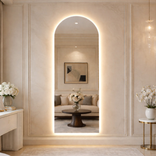 Espelho MADRI Oval 50x120 Decorativo Luxo Parede Com LED ou Sem LED em Oferta na Shopee