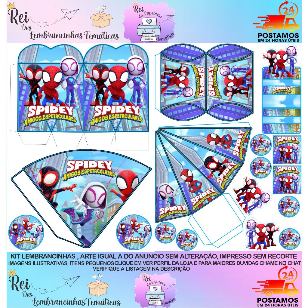 KIT LEMBRANCINHAS SPIDEY E SEUS AMIGOS 170 OU 85 ITENS ! ENVIO RAPIDO!! em Oferta na Shopee