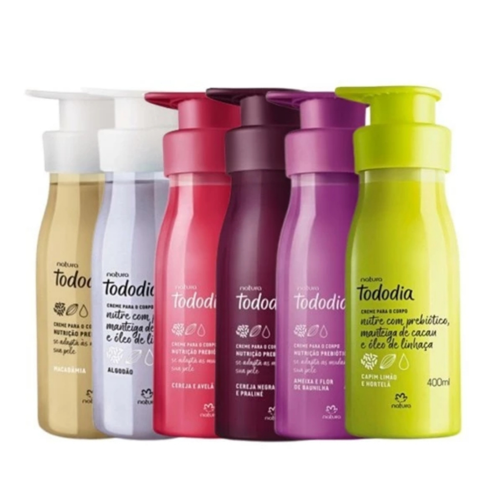 Hidratante Corporal Natura Tododia 400ml ( Algodão, Manga Rosa e Água de Coco, Cereja e Avelã, Acerola e Hibisco, e Flor