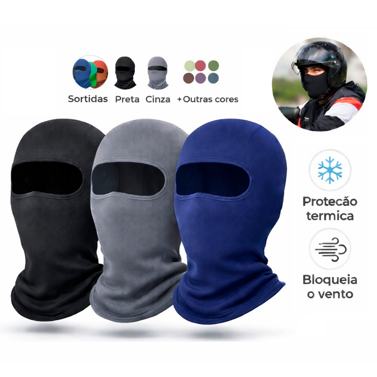 Kit 3 Toucas Ninja Balaclava Moto Bike Proteção Contra Frio e Vento em Oferta na Shopee