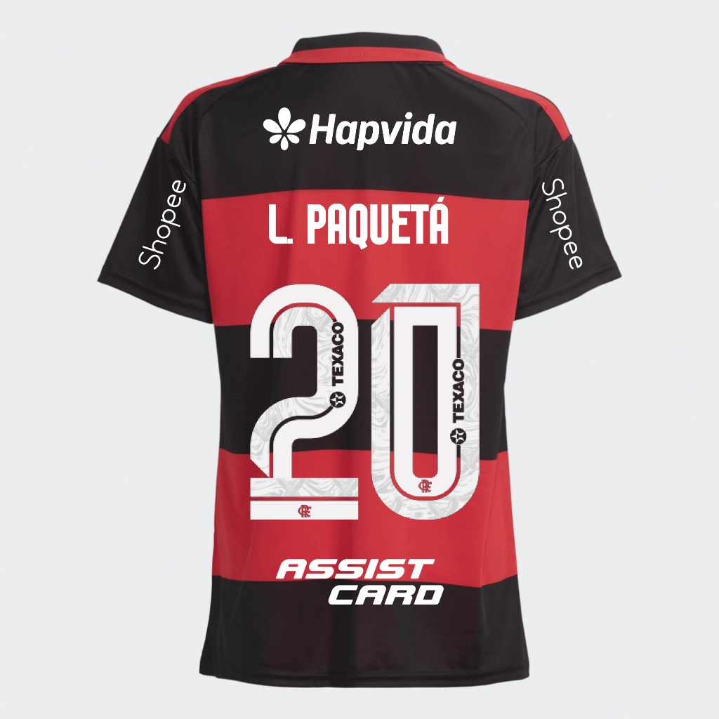 Manto Flamengo Masculina Jogo 1 Adidas 2026 - C/ Kit Patrocínio - L. Paquetá 20 em Oferta na Shopee