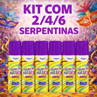 Kit 2/4/6 Serpentinas Malucas Em Spray Diversão Crianças Festas Carnaval Folia Teia 120ml