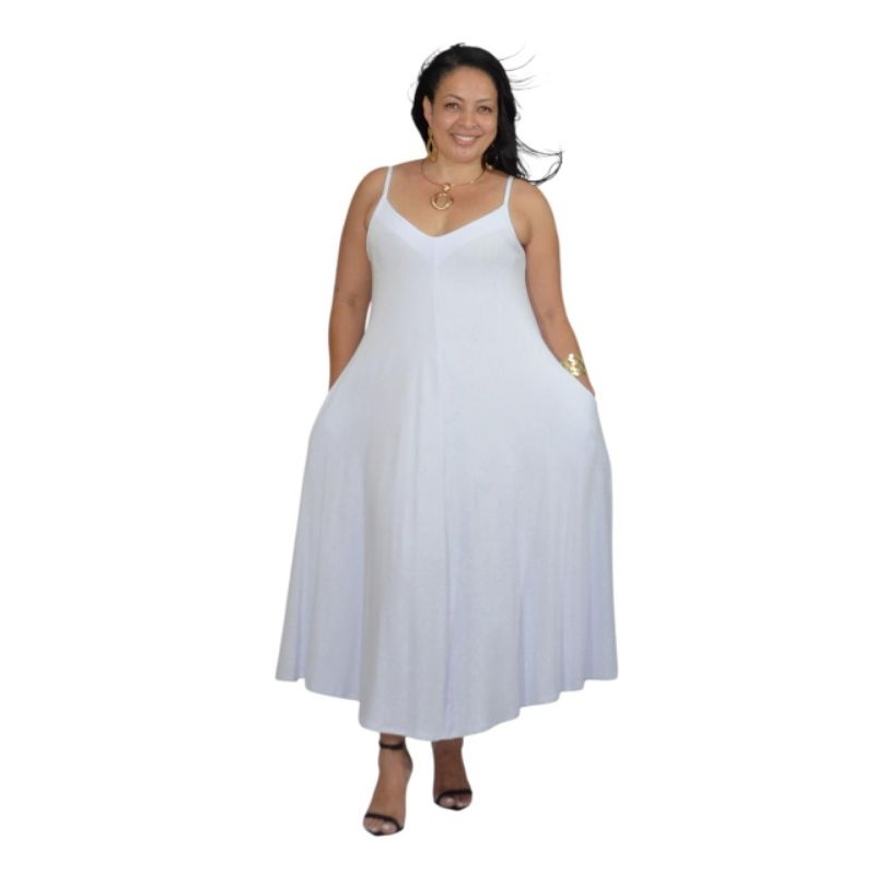 Vestido Longo  Plus Size Moda Evangélica Midi Soltinho Moda Verão