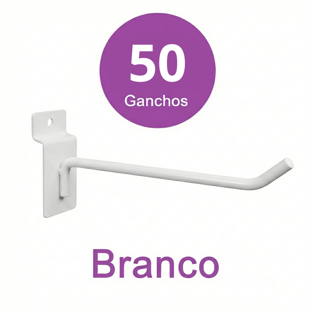 50 Unidades Gancho Painel Canaletado 20 cm Branco em Oferta na Shopee
