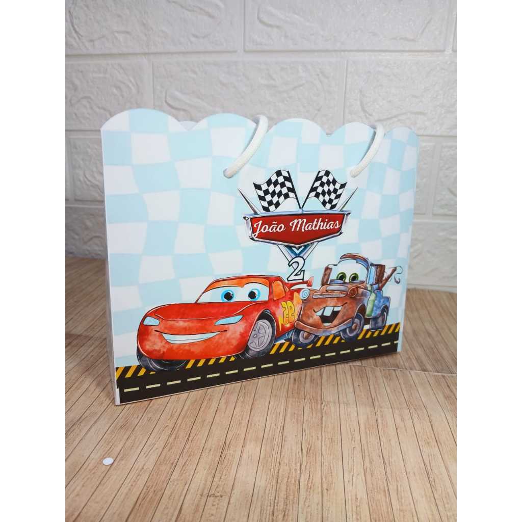 Sacolinha Personalizada Carros Relâmpago McQueen – Sacolinha Surpresa para Lembrancinha Festa Infantil
