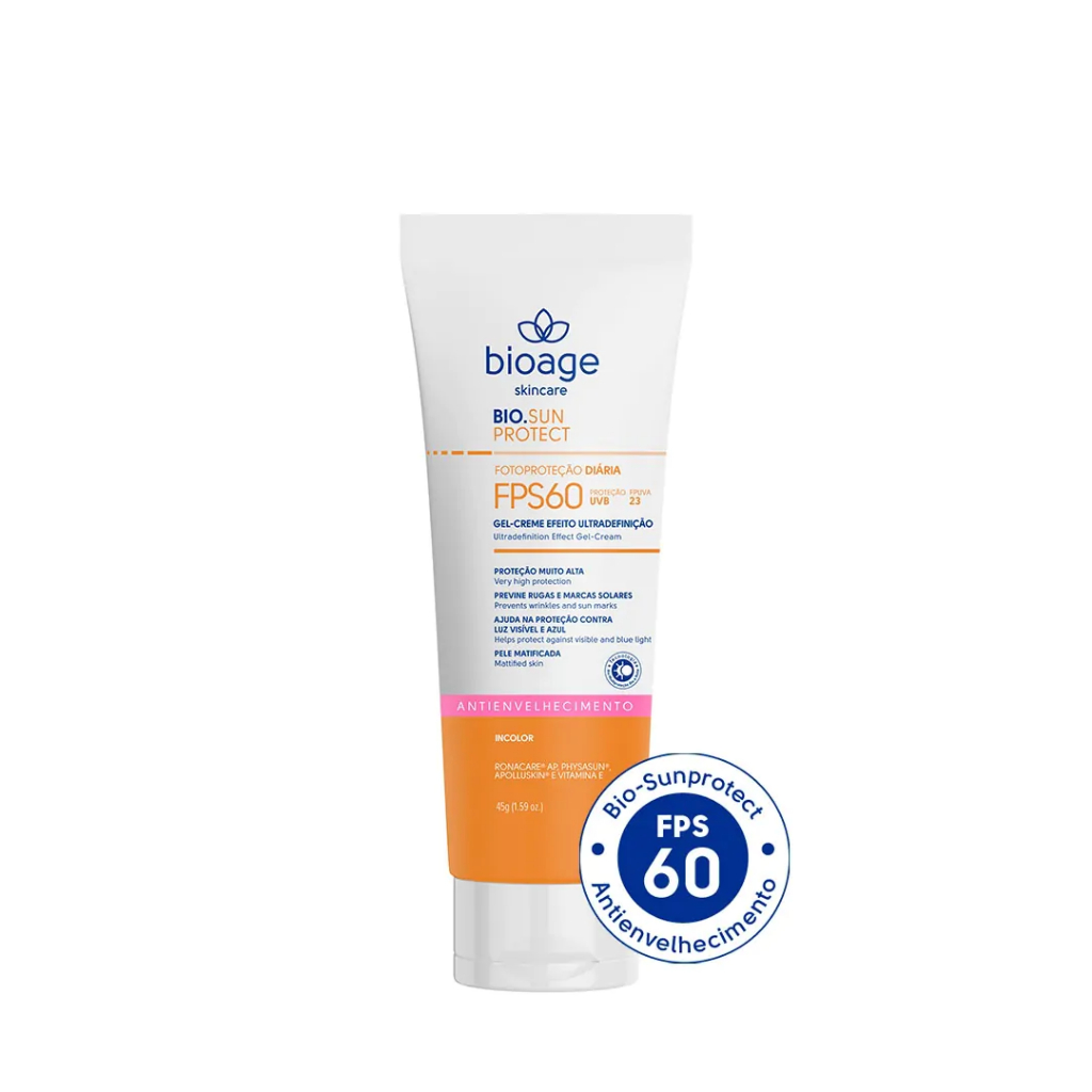 Protetor Solar Antienvelhecimento FPS 60 Incolor 45g - Bioage em Oferta na Shopee