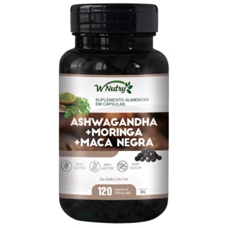 Ashwagandha + Moringa + Maca Negra 120 Cápsulas | Suplemento Alimentar | Envio Imediato em Oferta na Shopee