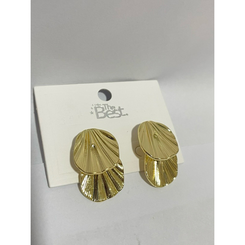 Brinco Feminino Dourado Texturizado Folheado | Antialérgico | Não Escurece | Elegante