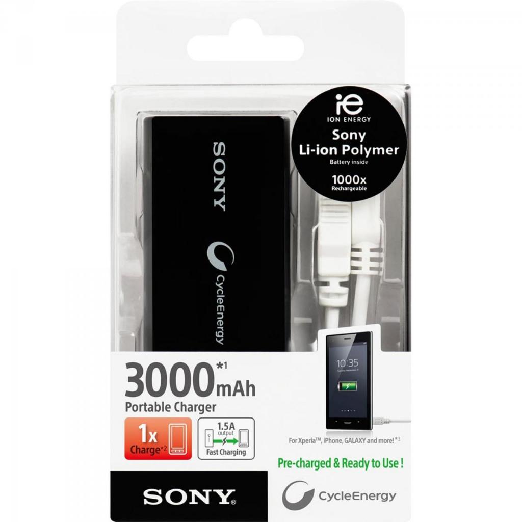 Carregador Portátil USB 3000mAh CP-V3 Preto SONY
