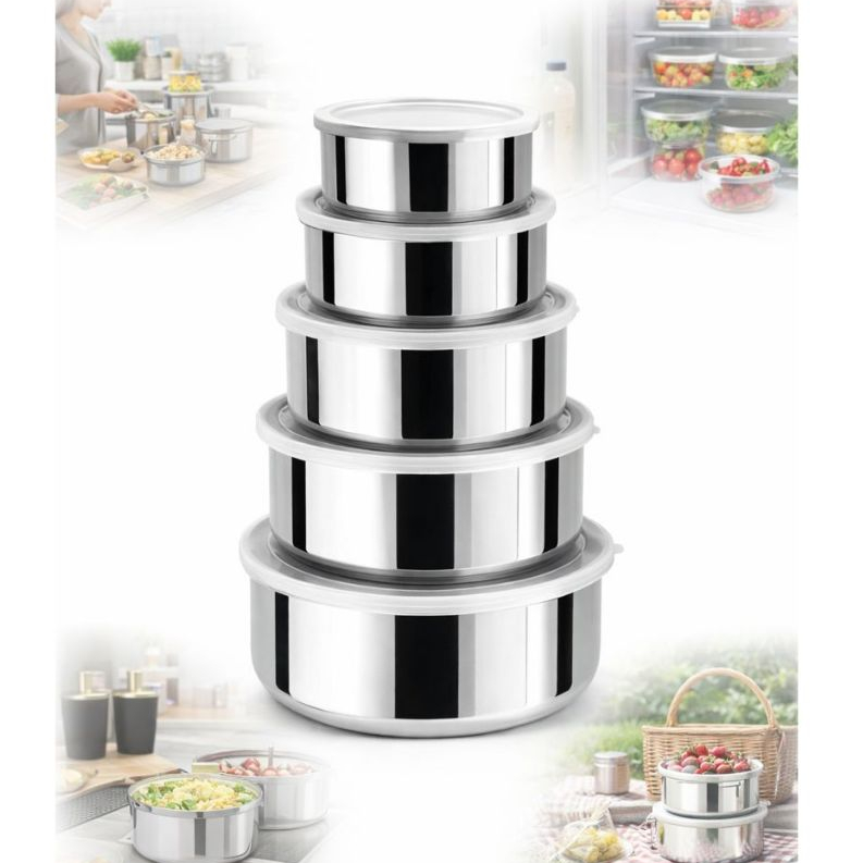 Potes De Inox Conjunto Multiuso 5 Andares Com Tampa em Oferta na Shopee