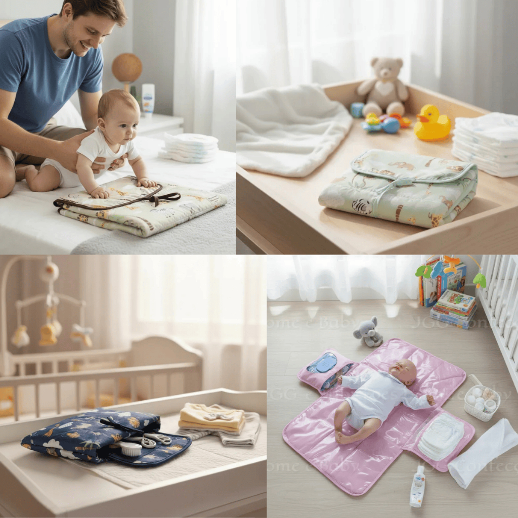 Trocador Portátil de Bebê Impermeável para Bolsa Maternidade com Bolsos Organizadores Coleção Safari