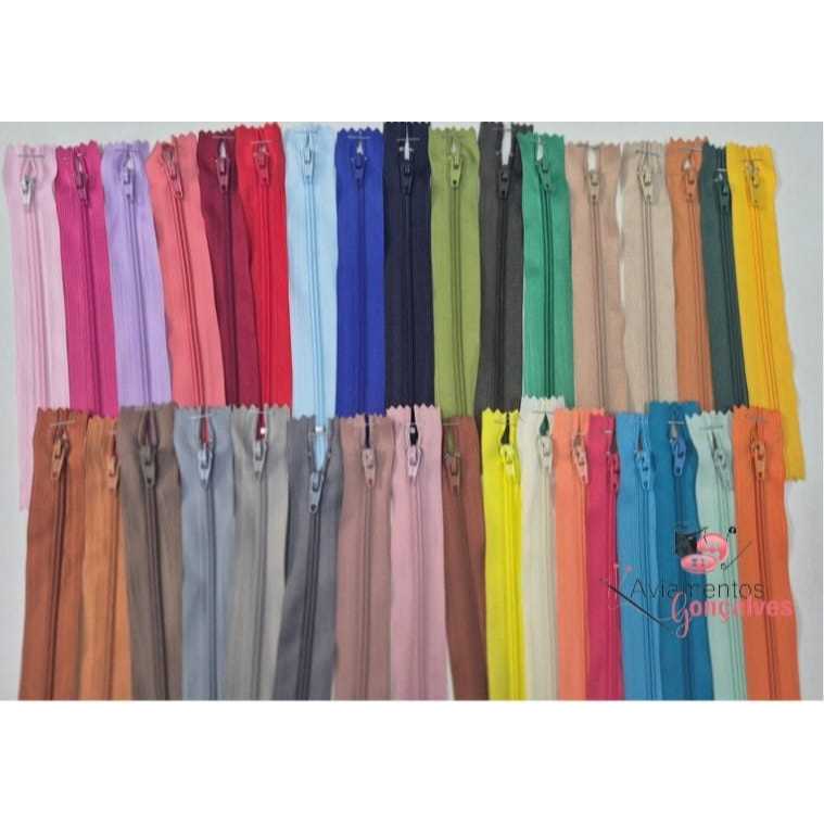 Zíper Nylon Comum - 10unidades coloridos
