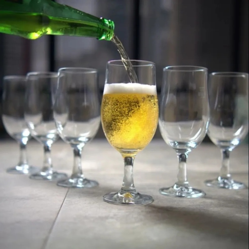 Jogo de Taças de Vidro para Cerveja Chopp Draft 380ml Pasabahce Kit com 6 Unidades Premium