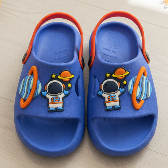 Chinelo Infantil Nuvem Slide Menino Astronauta Tubarao Animais Macio Confortável Leve Masculino