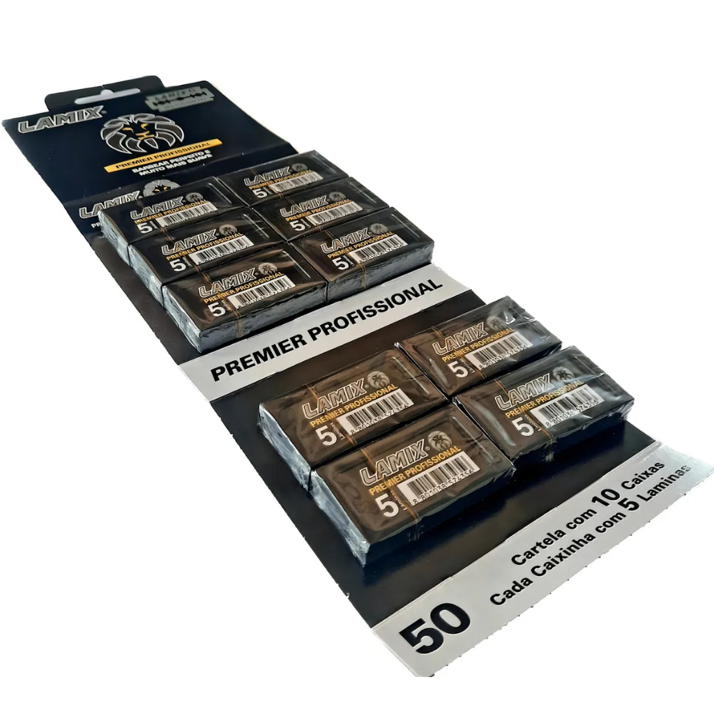 Lâmina De Barbear Lamix Preta Lâmina Lamix Black  Lâmina Lamix Preta Lâmina Barbear Lamix Premier