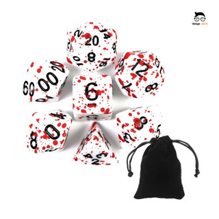 Kit 7 Dados RPG De Mesa Personalizado Sangue D&d D4 D6 D8 D10 D10% D12 D20 Dungeons and Dragons