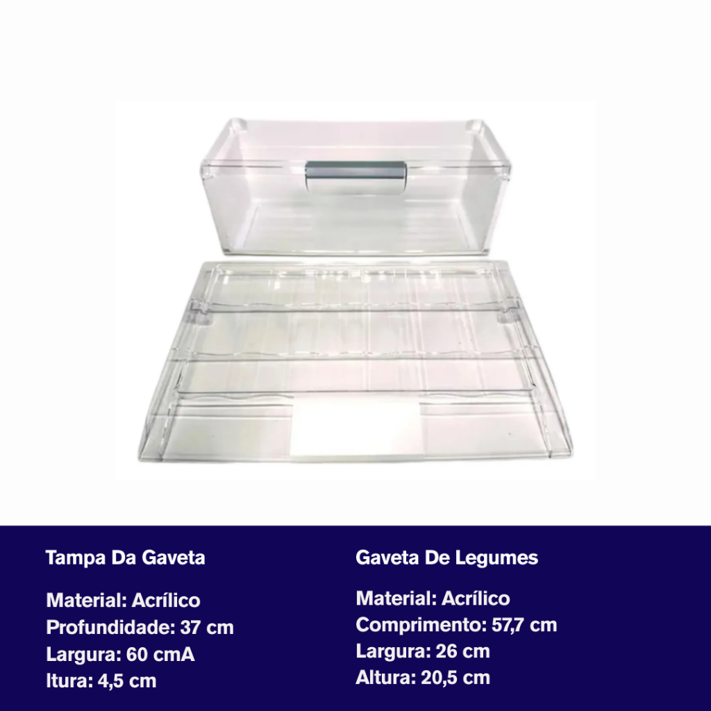Kit Gaveta + Tampa Da Gaveta Legumes Compatível Continental