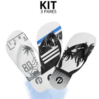 Kit 1, 2 e 3 Pares Chinelo Masculino Estampado Confortável