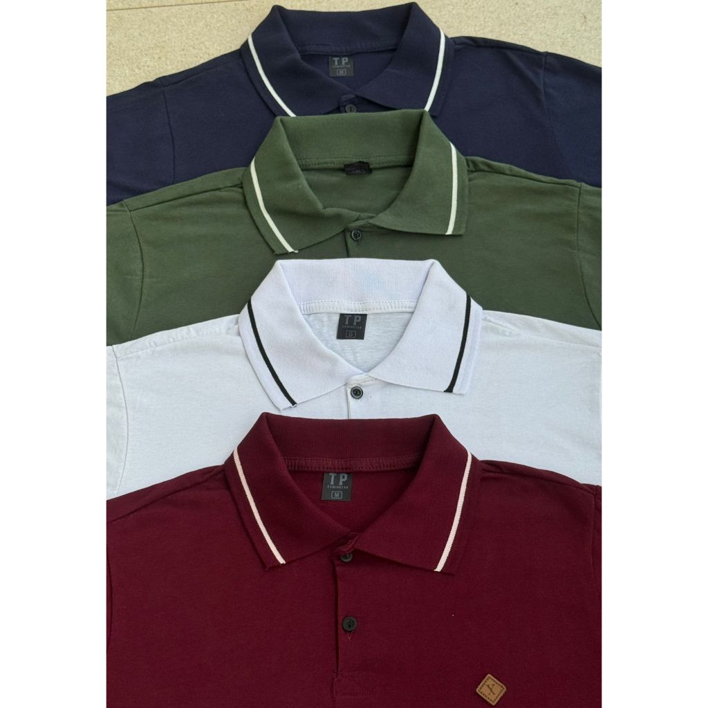 Kit 4 Camisetas Masculinas Gola Polo Basica 100% Algodão Para Homem em Oferta na Shopee