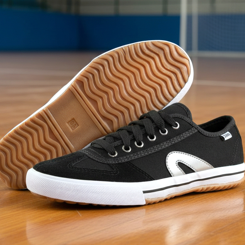 Tênis Adex  Masculino de Futsal Casual Vulcanizado Confortável Preto / Branco / Preto-branco