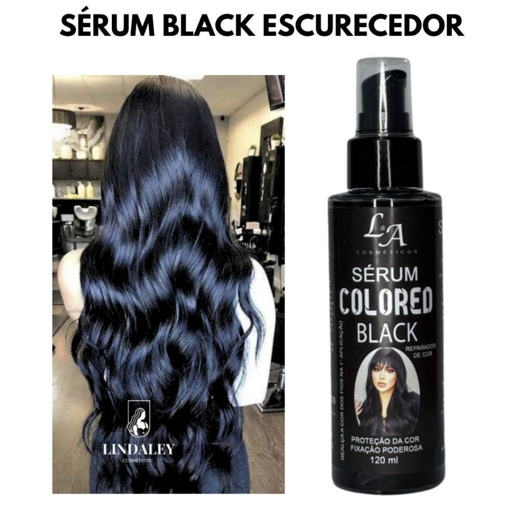 Sérum Black Escurecedor Cabelos Brancos Tonalizante Efeito 100% Natural Super Resultado Sem Amônia