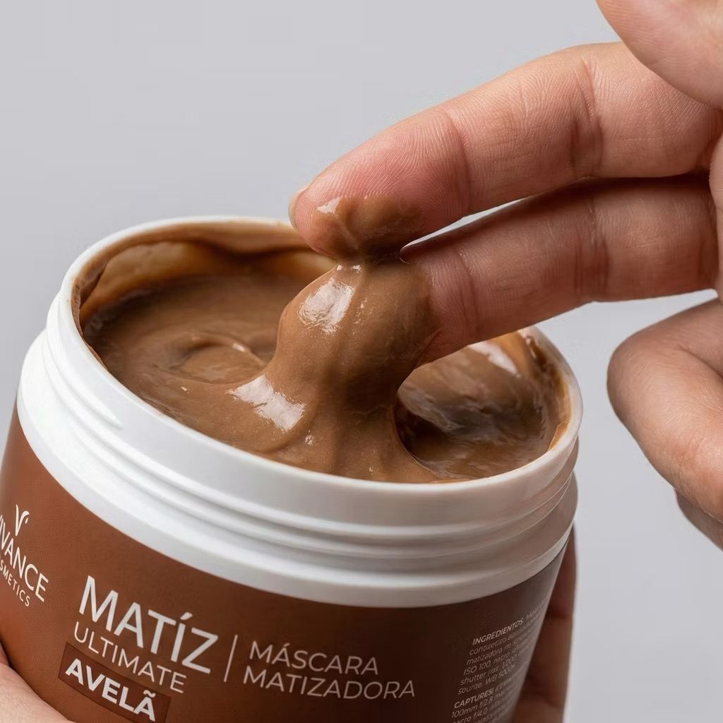 Máscara Matizadora Avelã Vivance Cosmetics 250g - Realce de Cor e Hidratação Profunda