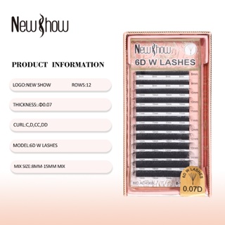 New Show Cílios 6D W LASHES/D/DD/C Extensão  Postiços Alongamento Novidade Volume Maquiagem Híbrida  12 Fileiras/Bandeja em Oferta na Shopee