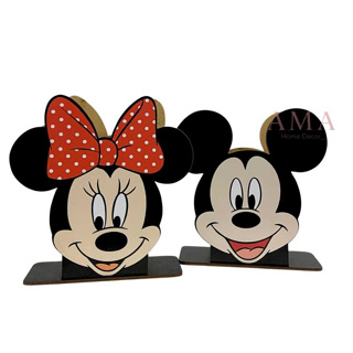 Kits Porta Guardanapos Minnie e Mickey Casal, Centro De Mesas, Ideais Para Festas, Decorações Pegue e Monte em Oferta na Shopee