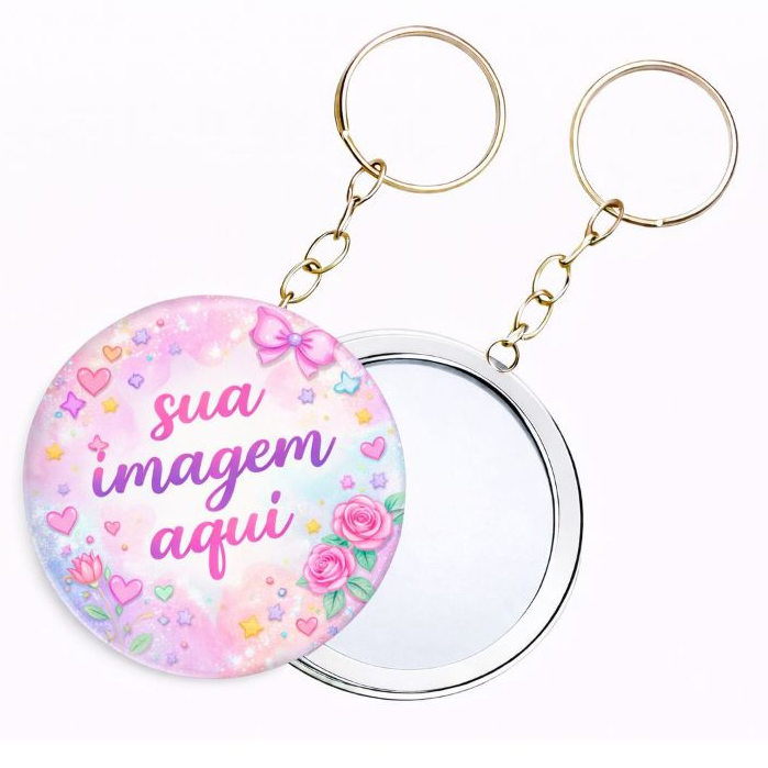 50 Espelho Chaveiro Personalizado